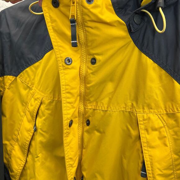 Columbia Core Interchange Jacket Yellow Gray Packable Hooded Outdoors Womens L - Picture 6 of 12